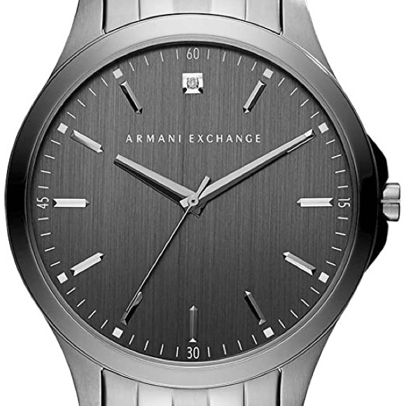 Armani Exchange Hampton Diamond Accent Gunmetal 46mm Classic Mens Watch - Picture 1 of 12